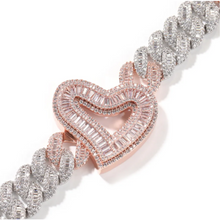 Load image into Gallery viewer, 3D Heart Cuban Necklace