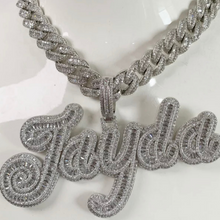 Load image into Gallery viewer, Baguette Custom  (Pendant) with  Necklace