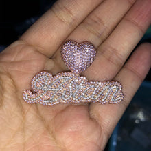 Load image into Gallery viewer, Cuban "Heart"  Mini Custom Tennis Necklace